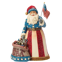 Patriotic Santa with Flag Figurine by Jim Shore
