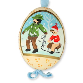 A Christmas Sleigh Ride Hand-Painted Egg Ornament