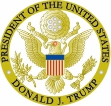 Trump Presidential Seal Enamel Pin with Crystals