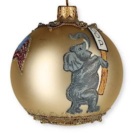 Marching GOP Elephant Ball Glass Ornament