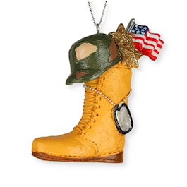 Brown Military Boot Ornament