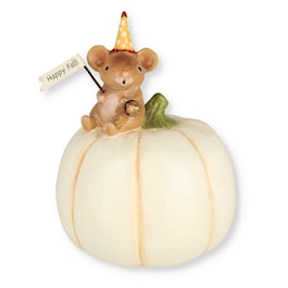 Happy Fall Mouse on Pumpkin