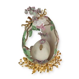 Egg within an Egg Floral Easter Figurine