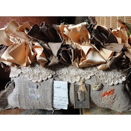 Gold and Brown Ribboned Designer Pillow