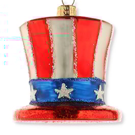 Uncle Sam's Hat Glass Ornament