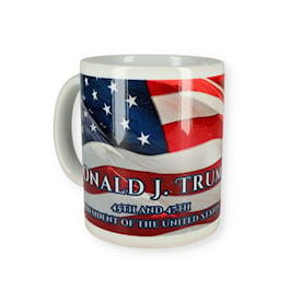 Donald Trump Presidential Inauguration 45 &amp; 47 Flag Waving Mug