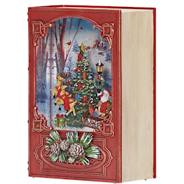 Lighted Swirl Book with Santa Table Decor