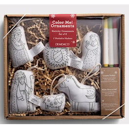 Plush Nativity Color Me Ornaments - Set of 6