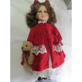 Doll Dressed in Red with Teddy