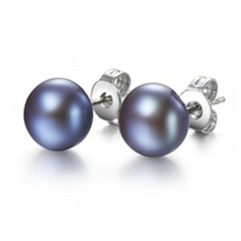 Black and White Freshwater Pearl Earrings, 2 Sets