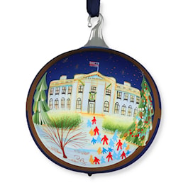 The White House North Portico Small Ball Glass Ornament and Box