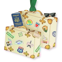 Wanderlust Travel Suitcase Ornament