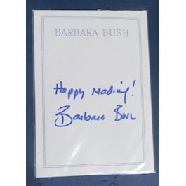 Bookplate, Signed by Barbara Bush