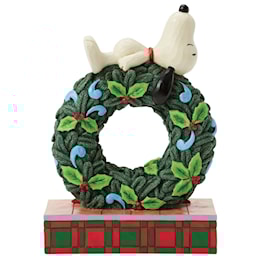 Snoopy Sleeping on LED Wreath
