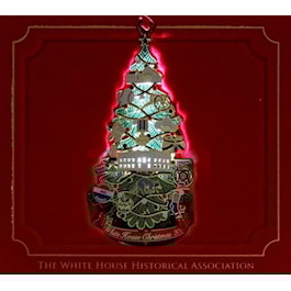 When lit the 3d aspect of the ornament is pronounced and the Coolidge ornaments come to life.