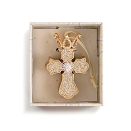 Rejoice Warm Wish Glitter Cross Ornament