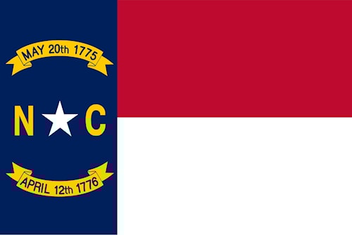 North Carolina state flag, bearing the date April 12, 1776 — the date of the Halifax Resolves