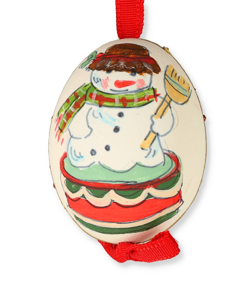 Christmas Fancy Santa Hand-Painted Egg Ornament