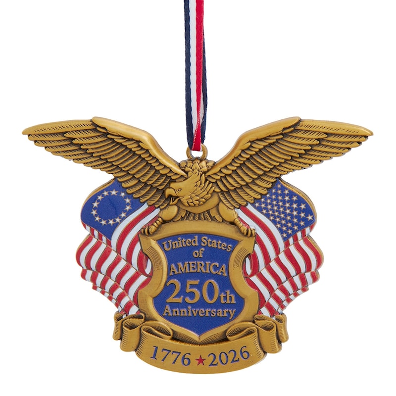 United States of America 250th Anniversary metal medallion ornament, 1776-2026 commemorative keepsake