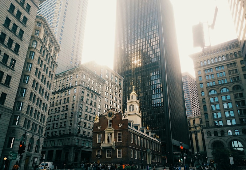 The Old State House in Boston, Massachusetts, where the Declaration of Independence was first read aloud from the balcony on July 18, 1776