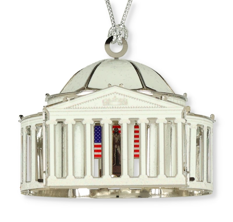 Jefferson Memorial National Treasures Heritage Collection ornament, brass with Rhodium Silver finish