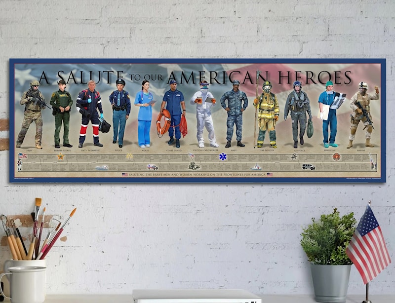 A Salute to our American Heroes Poster 11 ¾" x 36"