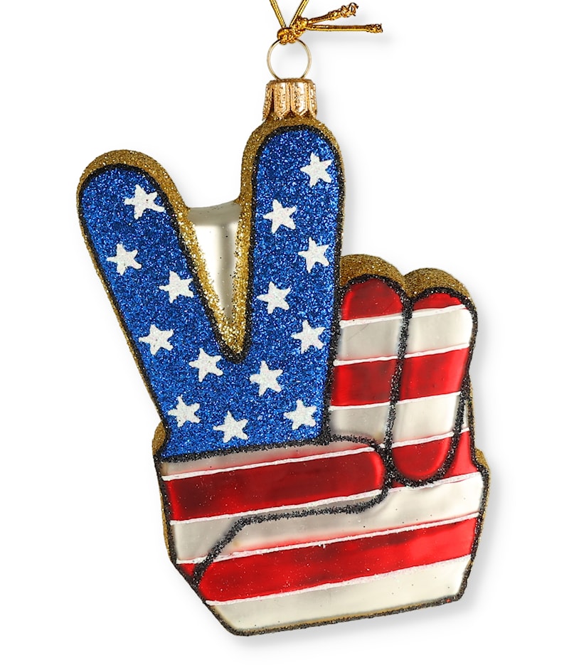 Peace Sign Glassblown Ornament