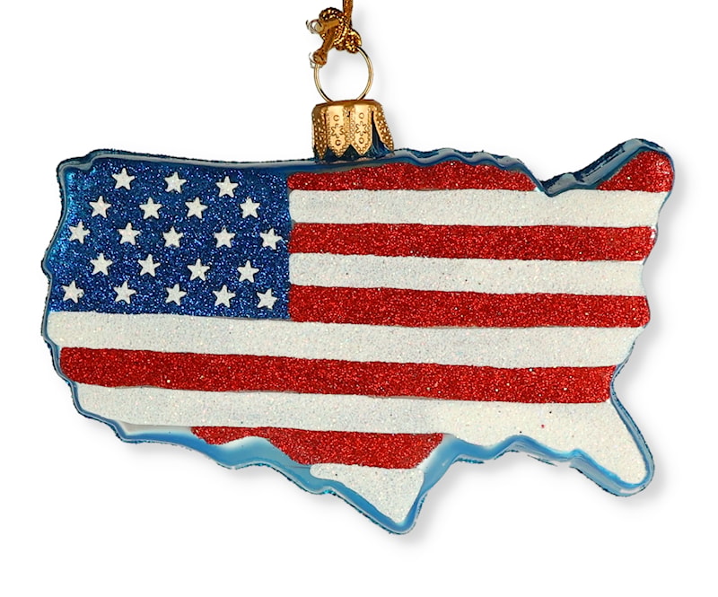 Red, White, and Blue USA Shaped Country Ornament