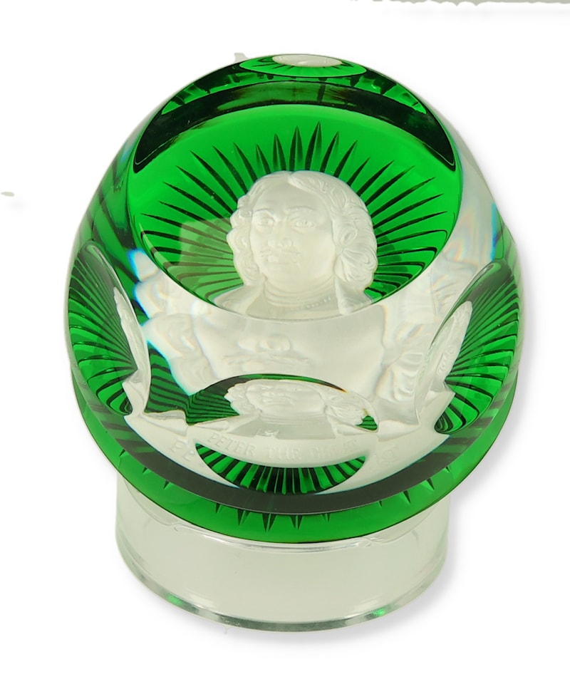 Peter the Great in Crystal Paperweight