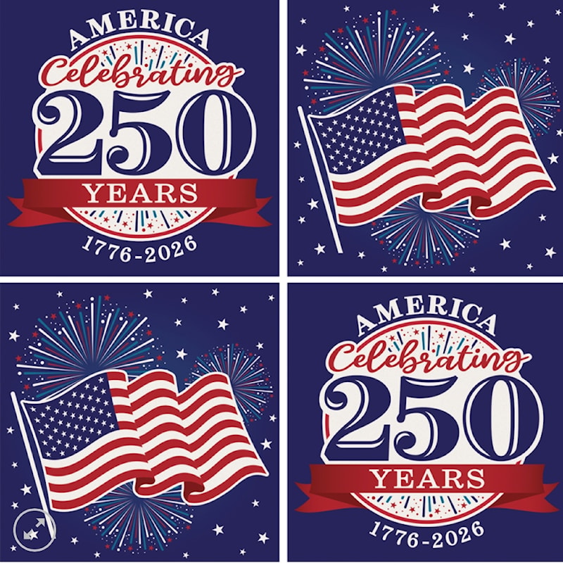 "250 Years" Square House Coaster – Set