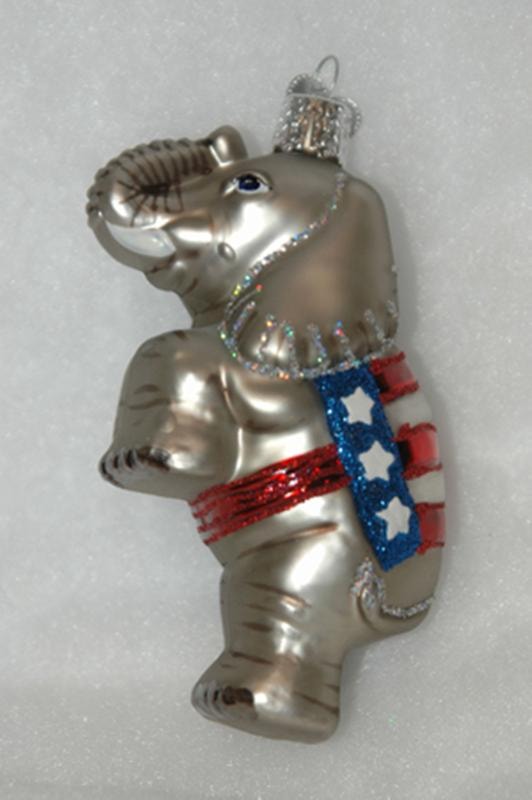 Elephant Glass Ornament