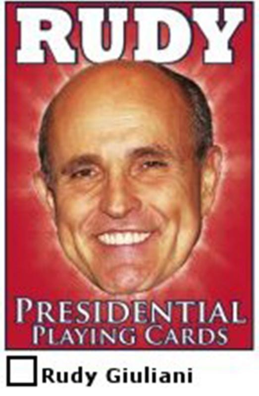 Rudy Presidential Playing Cards