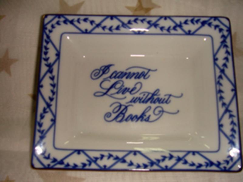 I Can't Live Without Books Ring Tray