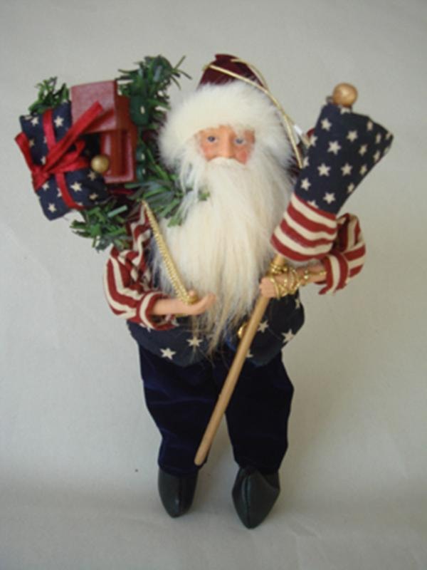 Americana Santa Ornament 