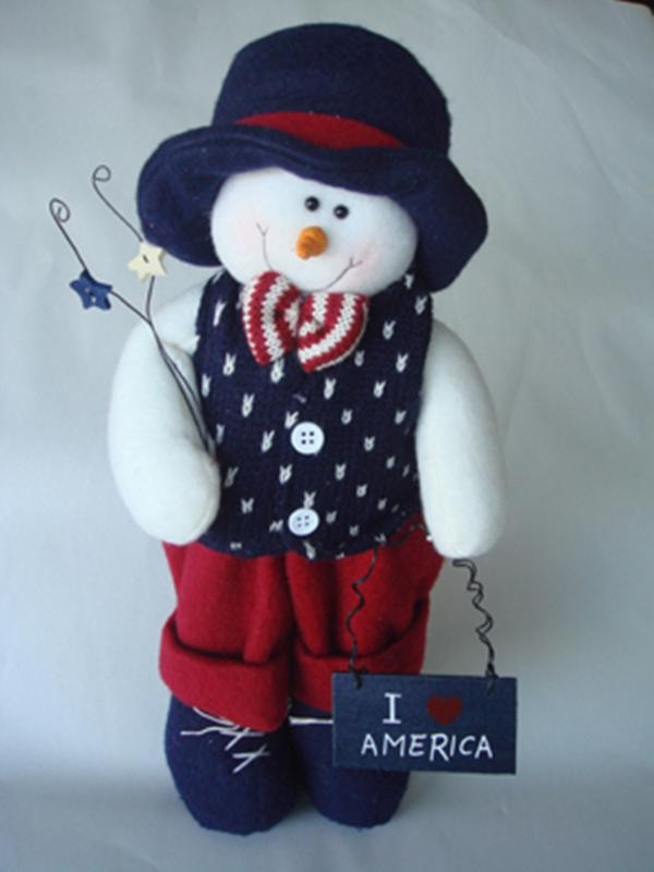 I Love America Snowman
