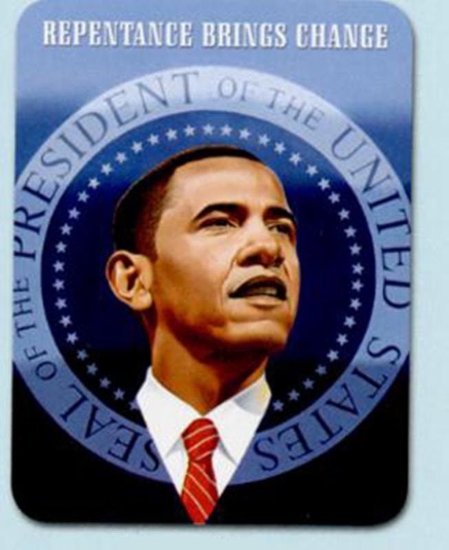 Obama Magnet:  Repentance Brings Change Magnet