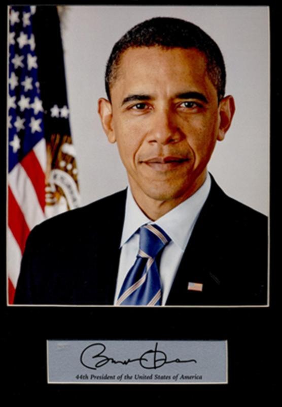 Obama Official Portrait Matted
