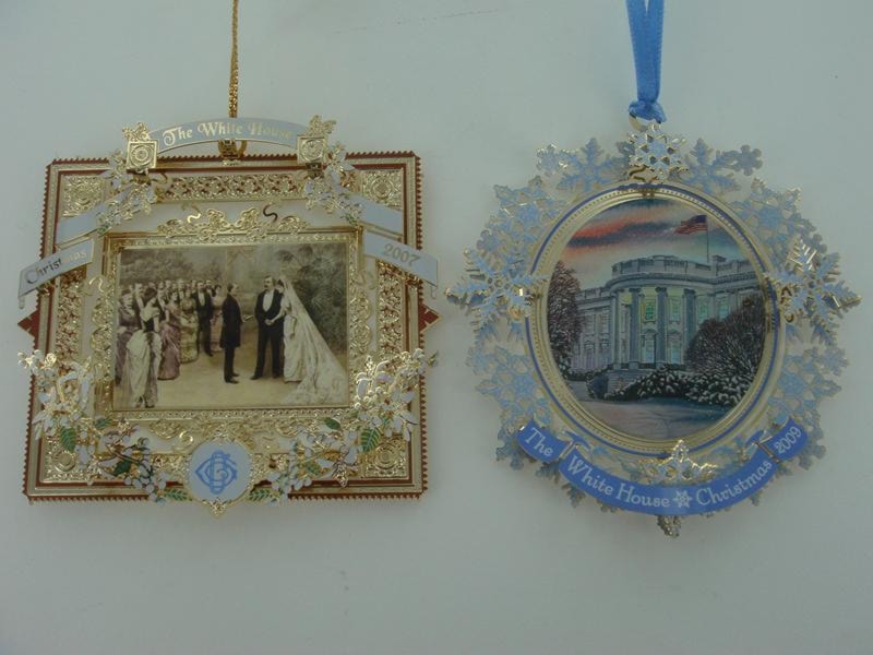 2009 and 2007 Cleveland White House Ornament Set