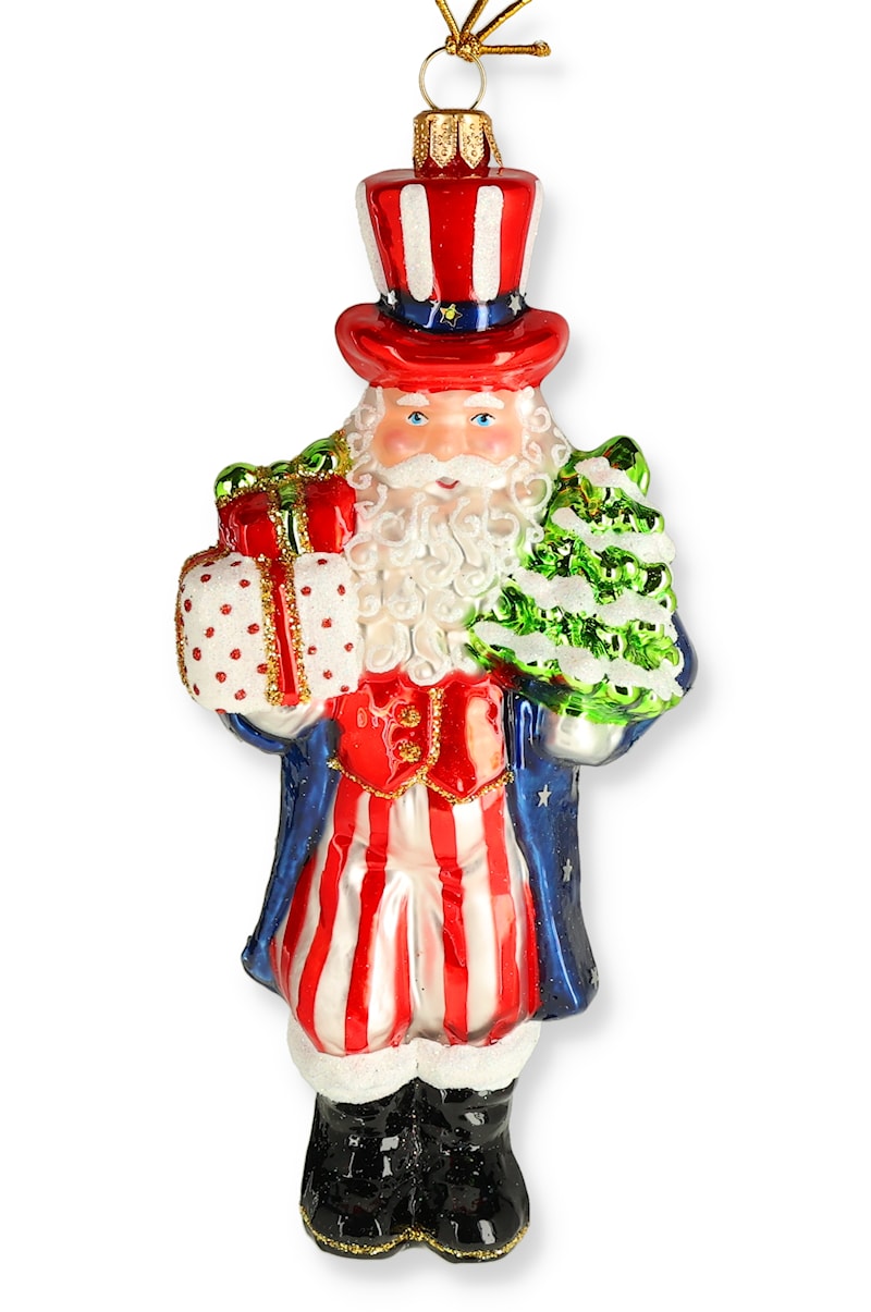 Uncle Sam Santa Ornament
