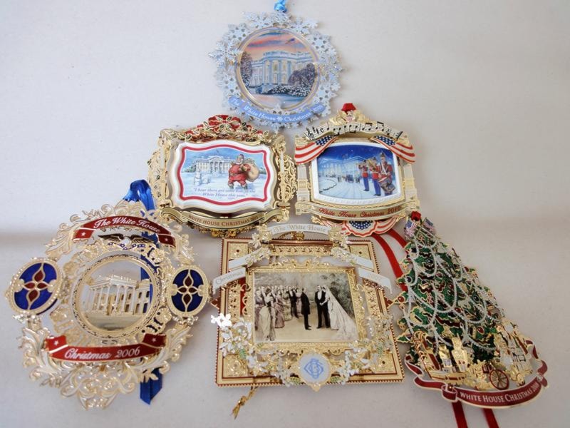 Set of Six: 2011, 2010, 2009, 2008, 2007, 2006 White House Ornaments