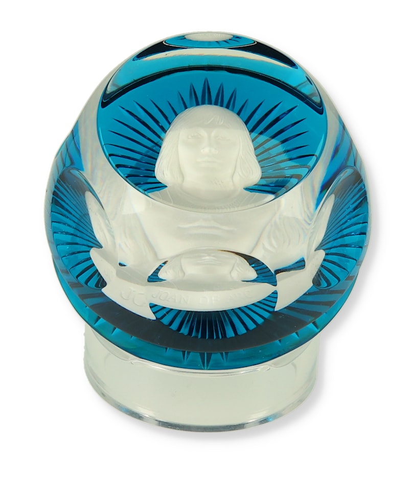 Joan of Arc in Crystal Paperweight
