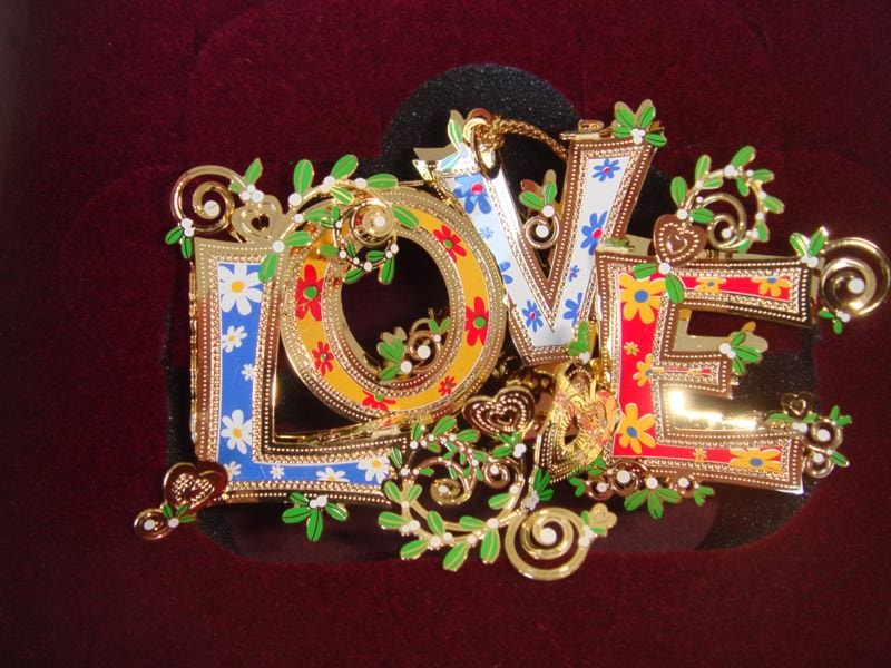 Painted  Love Ornament