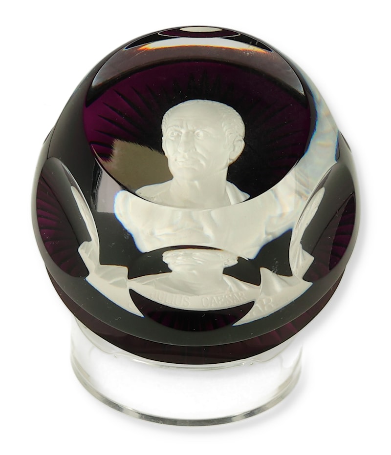 Julius Caesar in Crystal Paperweight