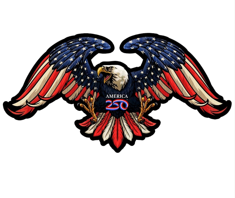 American Flag Eagle Magnet Cutout-USA