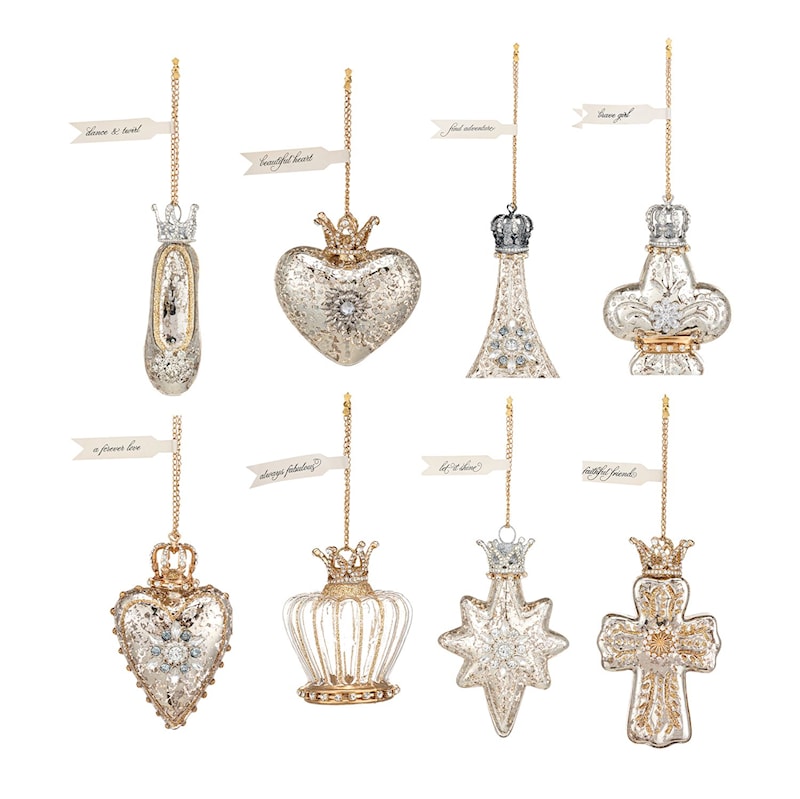 Sparkle &amp; Joy Blown Glass Mini Ornaments Set of 8