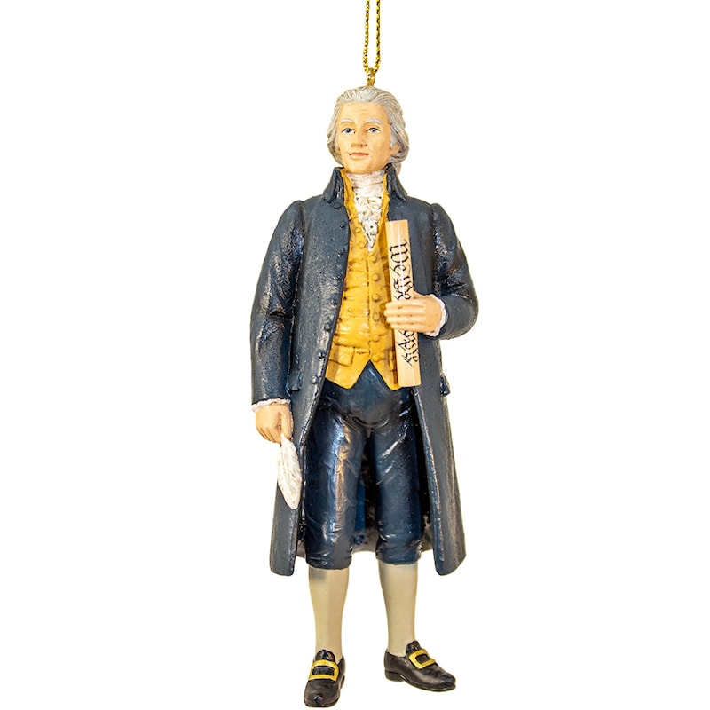 Thomas Jefferson 5 inch figural resin ornament, 3rd U.S. President