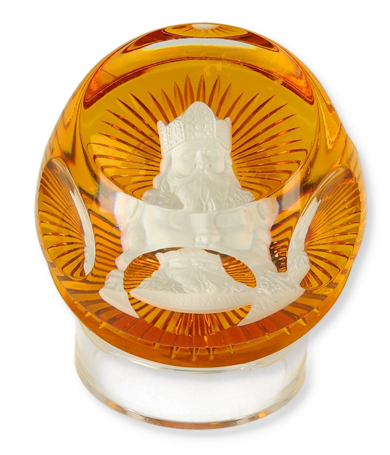 Charlemagne in Crystal Paperweight