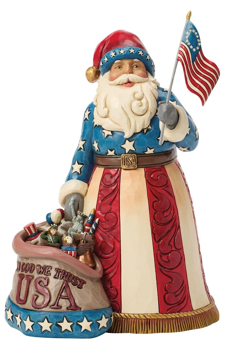 Patriotic Santa with Flag Figurine by Jim Shore