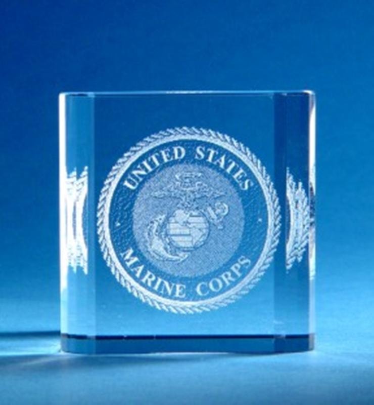Marine Corps Cyrstal Paperweight