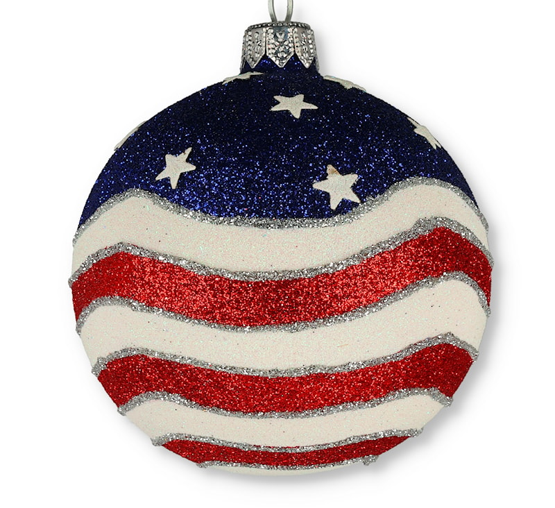 American Flag Ball Glass Ornament